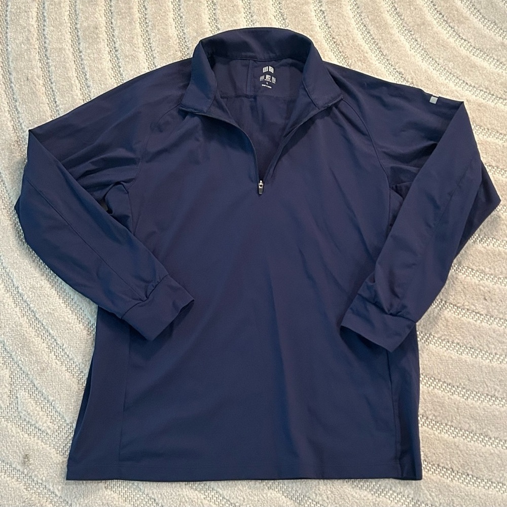 Uniqlo DRY-EX UV Protection Half-Zip T-Shirt Jacket Pullover in Blue - L - Picture 2 of 13